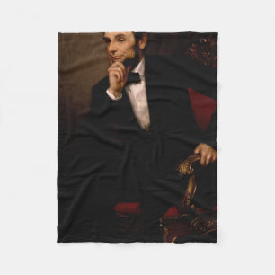 Abraham Lincoln Porträtt George Peter Healy Fleecefilt