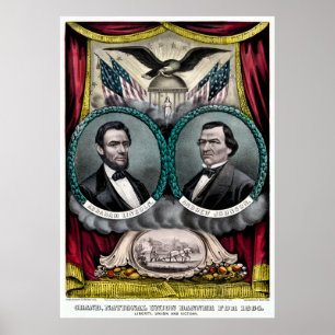 Abraham Lincoln President Kampanj 1864 Poster