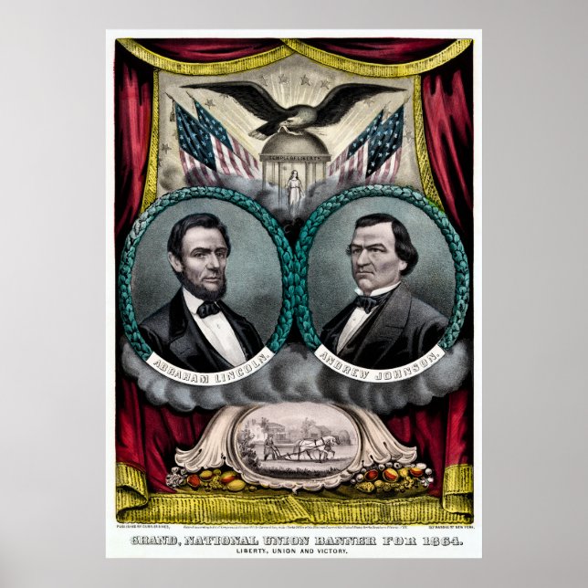 Abraham Lincoln President Kampanj 1864 Poster (Framsidan)