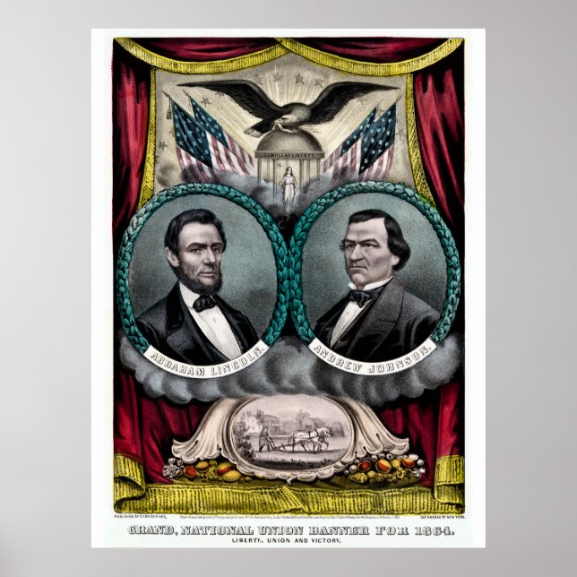 Abraham Lincoln President Kampanj 1864 Poster (Framsidan)