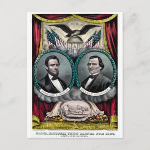 Abraham Lincoln President Kampanj 1864 Vykort