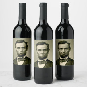 Abraham Lincoln President usa förenade stater amer Vinflaska Etikett