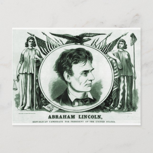 Abraham Lincoln Presidentkandidat Vykort (Framsida)