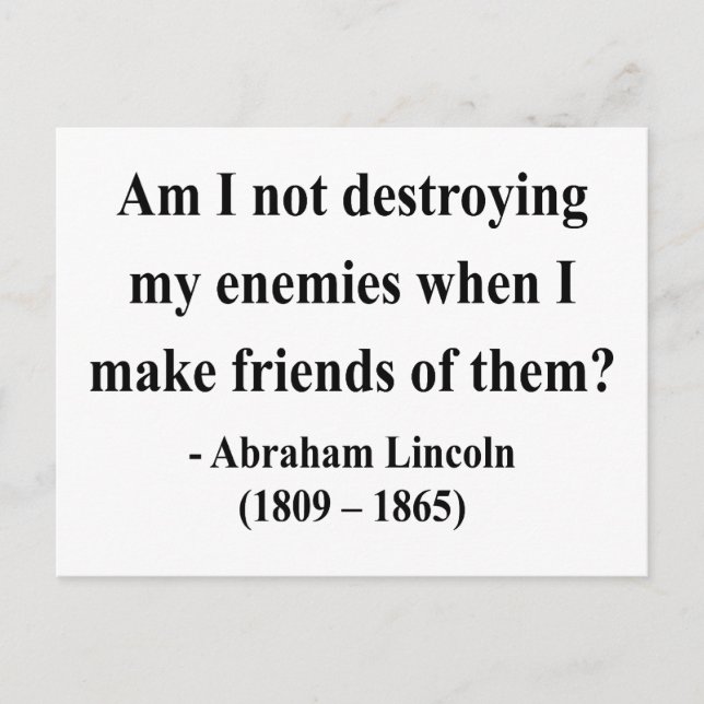 Abraham Lincoln Quote 12a Vykort (Framsida)