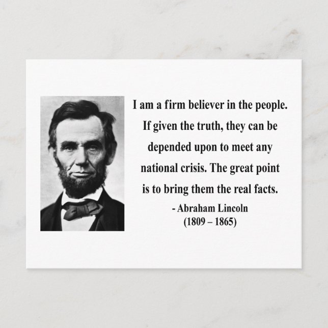 Abraham Lincoln Quote 14b Vykort (Framsida)