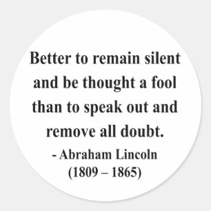 Abraham Lincoln Quote 15a Runt Klistermärke