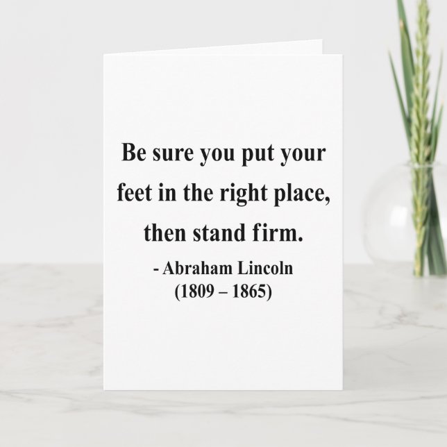 Abraham Lincoln Quote 16a Kort (Framsida)