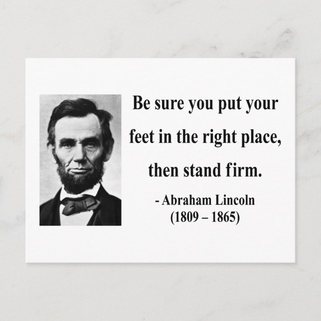 Abraham Lincoln Quote 16b Vykort (Framsida)