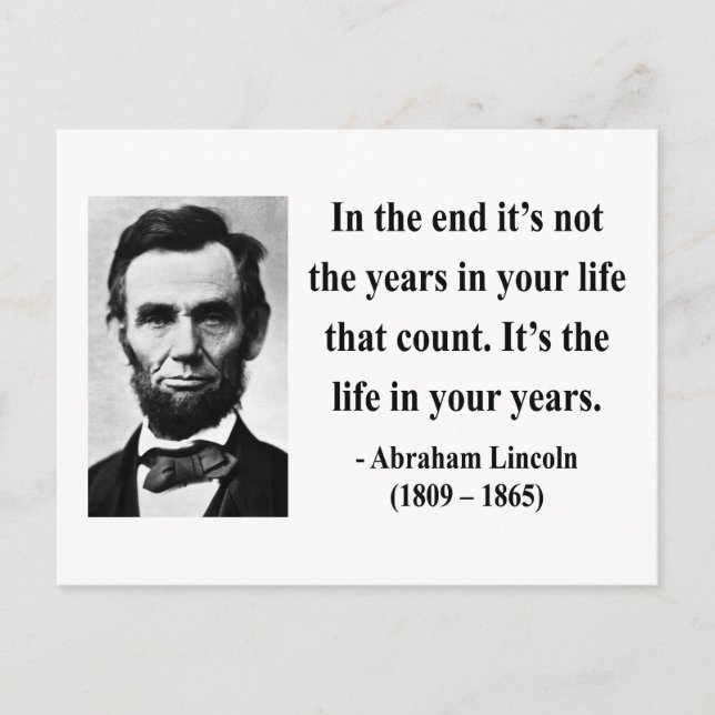 Abraham Lincoln Quote 2b Vykort (Framsida)