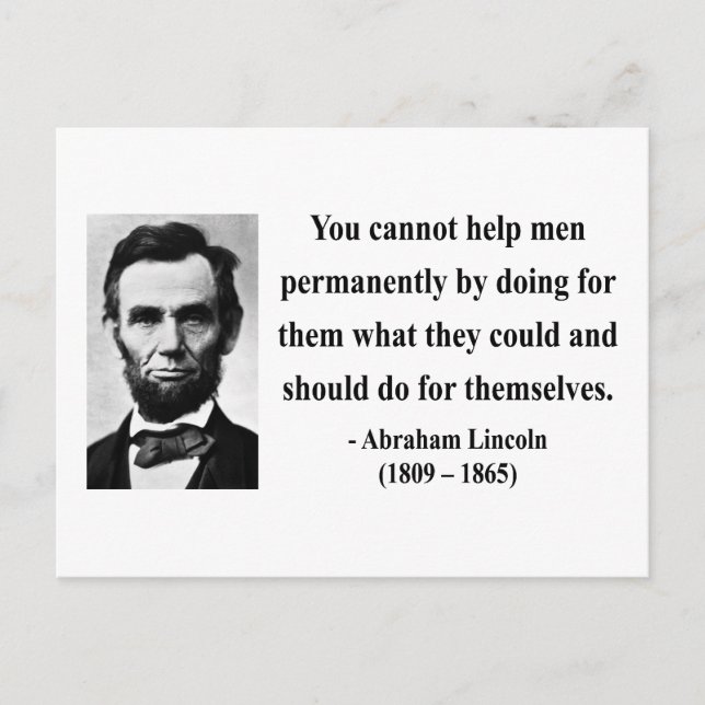 Abraham Lincoln Quote 4b Vykort (Framsida)