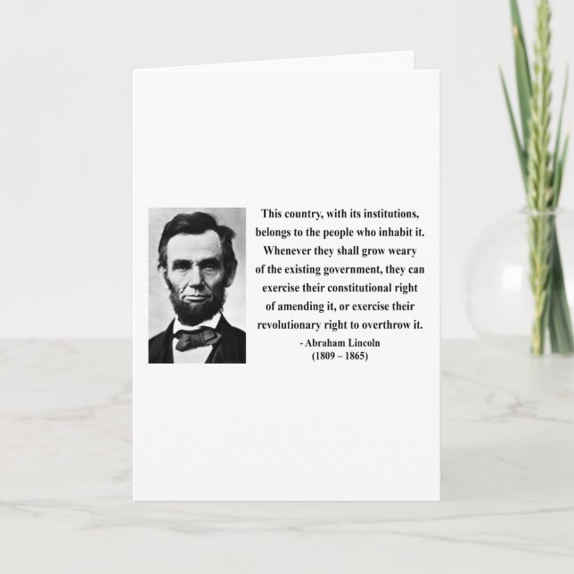 Abraham Lincoln Quote 9b Kort (Framsida)