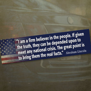 Abraham Lincoln Quote Bumper Sticker Bildekal