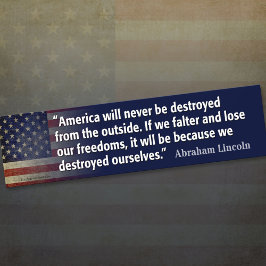 Abraham Lincoln Quote Bumper Sticker Bildekal