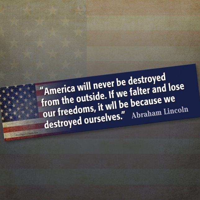 Abraham Lincoln Quote Bumper Sticker Bildekal (Skapare uppladdad)