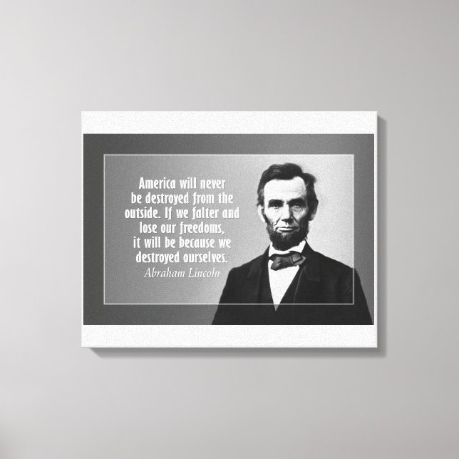 Abraham Lincoln Quote om Amerika Canvastryck (Framsida)