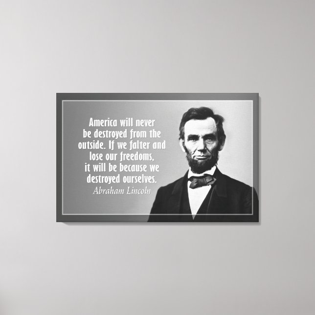 Abraham Lincoln Quote om Amerika Canvastryck (Framsida)