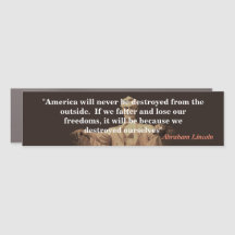 Abraham Lincoln Quote om Amerikas förstörelse