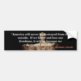 Abraham Lincoln Quote om Amerikas förstörelse Bildekal
