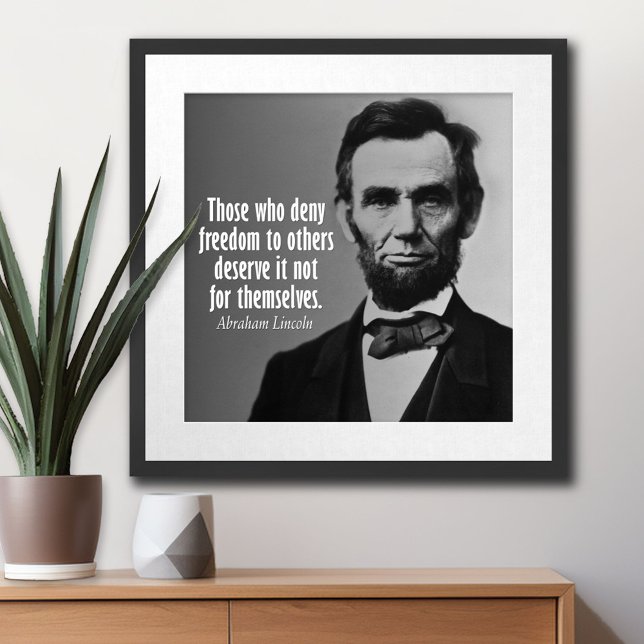 Abraham Lincoln Quote om Slavery Poster (Abraham Lincoln  Poster)