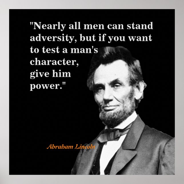 Abraham Lincoln Quote on Character Poster (Framsidan)