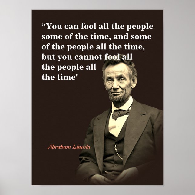 Abraham Lincoln Quote on Fooling People Poster (Framsidan)