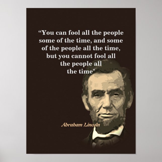 Abraham Lincoln Quote on Fooling People Poster (Framsidan)