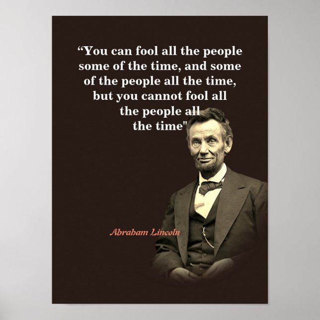 Abraham Lincoln Quote on Fooling People Poster (Framsidan)