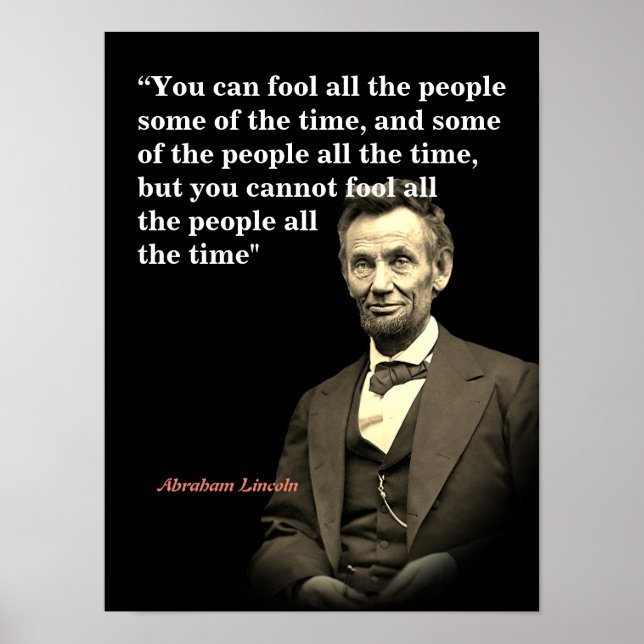 Abraham Lincoln Quote on Fooling People Poster (Framsidan)