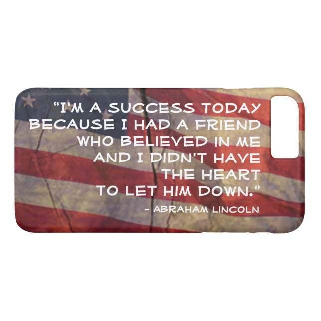 Abraham Lincoln Quote over Flagga Background Case-Mate iPhone Skal (Baksida (horisontal))