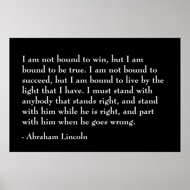 Abraham Lincoln Quote Poster (Framsidan)