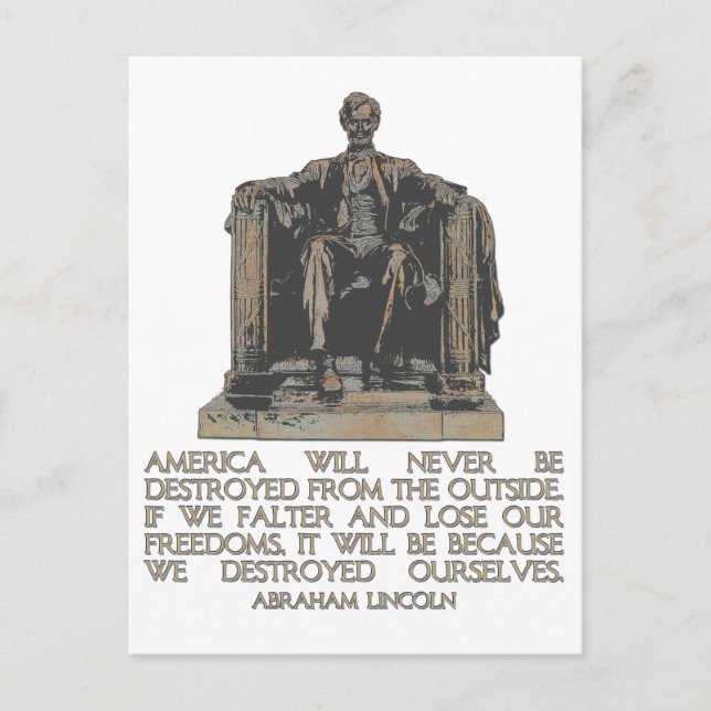 Abraham Lincoln Quote: Vi förstörde oss själva Vykort (Framsida)