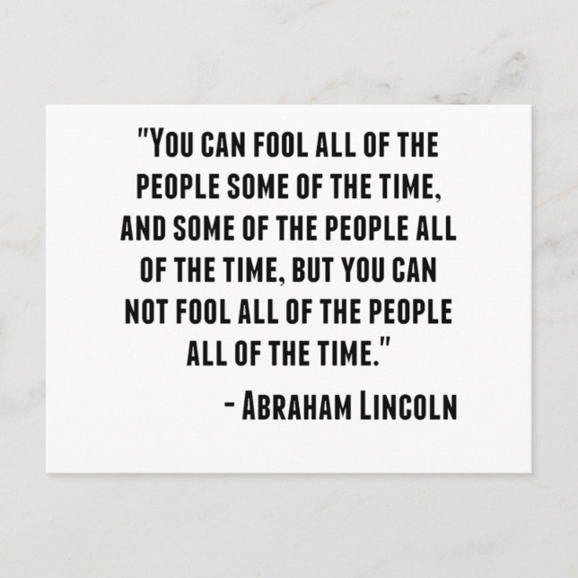 Abraham Lincoln Quote Vykort (Framsida)