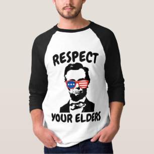 ABRAHAM LINCOLN RESPEKTERA DINA ÄLDRE T-SHIRTAR T SHIRT