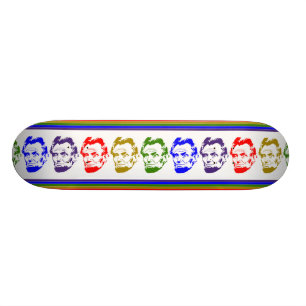 Abraham Lincoln Retro Multicolor Skateboard