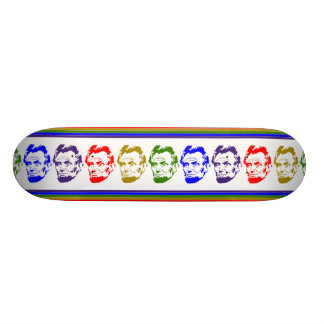 Abraham Lincoln Retro Multicolor Skateboard