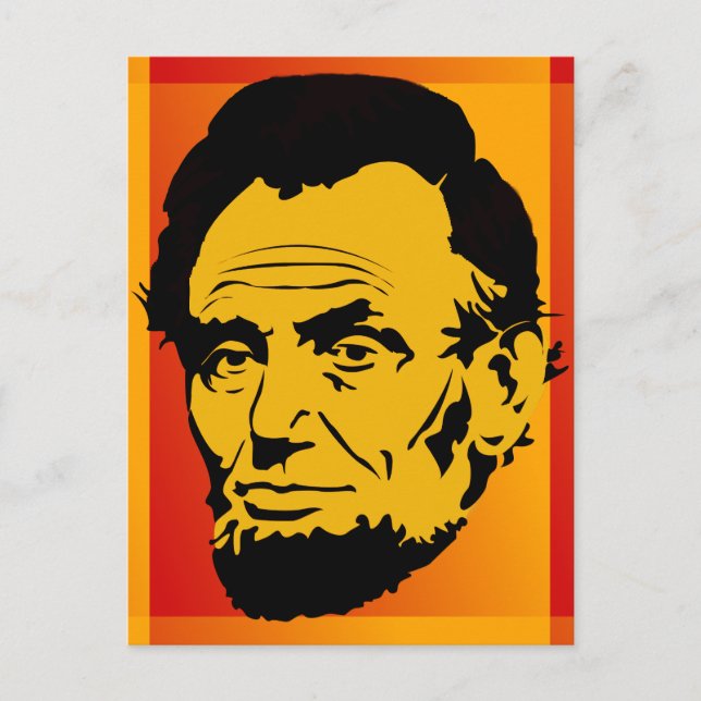 Abraham Lincoln Retro Pop Art-vykort Vykort (Framsida)