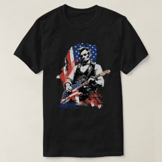 Abraham Lincoln Rockstjärna | Patriotisk USA-flagg T Shirt