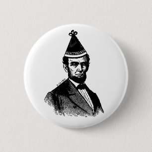Abraham Lincoln rundan för födelsedagvåldsamt s Knapp