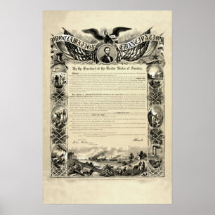 Abraham Lincoln:s proklamation av Emancipation Poster