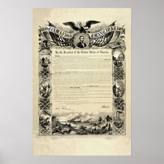 Abraham Lincoln:s proklamation av Emancipation Poster