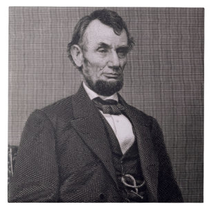 Abraham Lincoln som inristas från en fotografera Kakelplatta