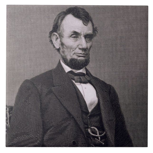 Abraham Lincoln som inristas från en fotografera Kakelplatta (Framsidan)