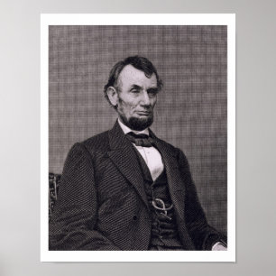 Abraham Lincoln som inristas från en fotografera Poster