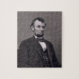 Abraham Lincoln som inristas från en fotografera Pussel
