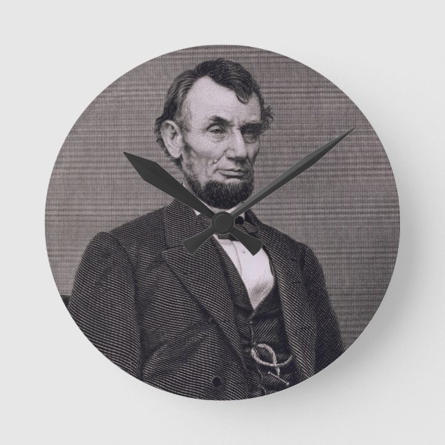 Abraham Lincoln som inristas från en fotografera Rund Klocka (Framsida)