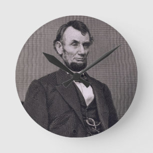 Abraham Lincoln som inristas från en fotografera Rund Klocka