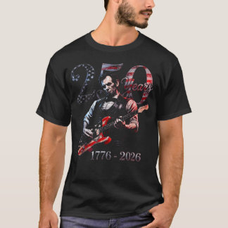 Abraham Lincoln spelar gitarr 4:e juli 250-årsjubi T Shirt