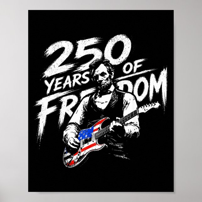 Abraham Lincoln spelar gitarr 4 juli 250:e Poster (Framsidan)