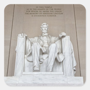 Abraham Lincoln Statue Fyrkantigt Klistermärke