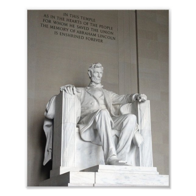 Abraham Lincoln Statue Lincoln Memorial Washington Fototryck (Framsidan)